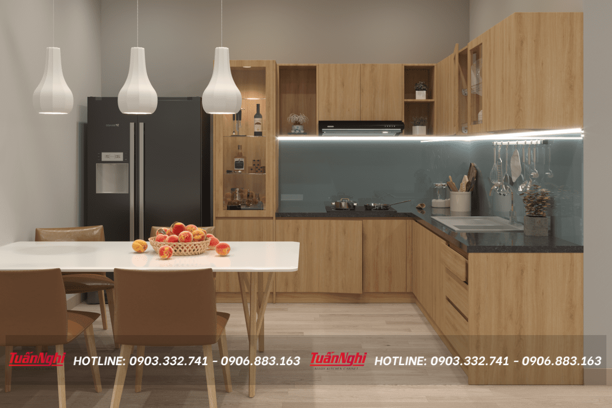 tủ bếp có bàn thờ ông táo