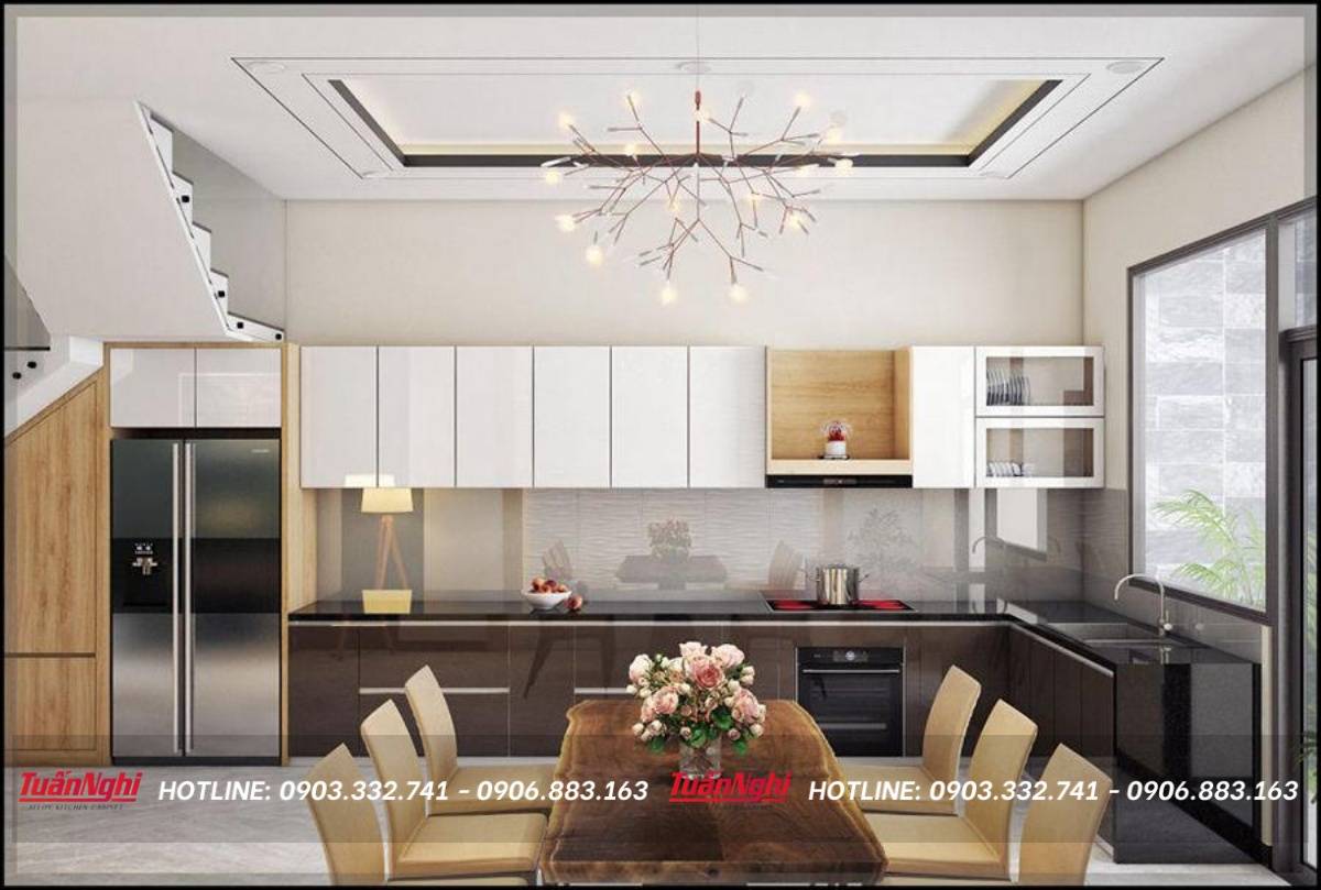 tủ bếp có bàn thờ ông táo