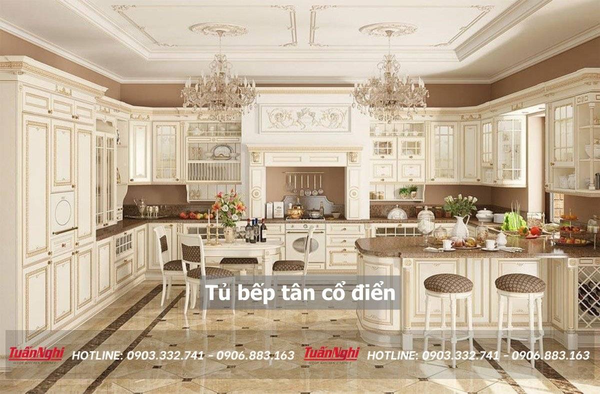 Tủ bếp tân cổ điển