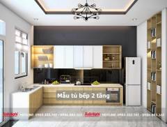 40+ Mẫu tủ bếp 2 tầng đẹp tối ưu không gian bếp 2023 258 mau-tu-bep-2-tang-46-min