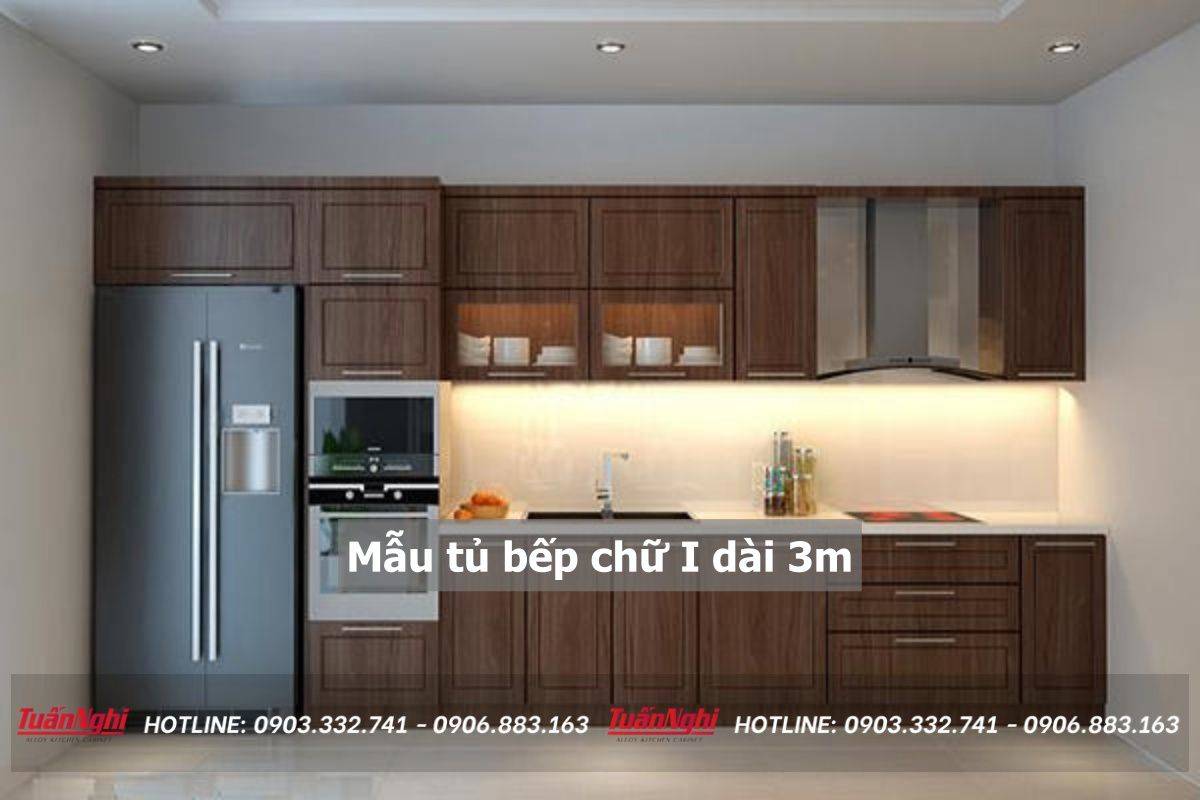 mẫu tủ bếp dài 3m