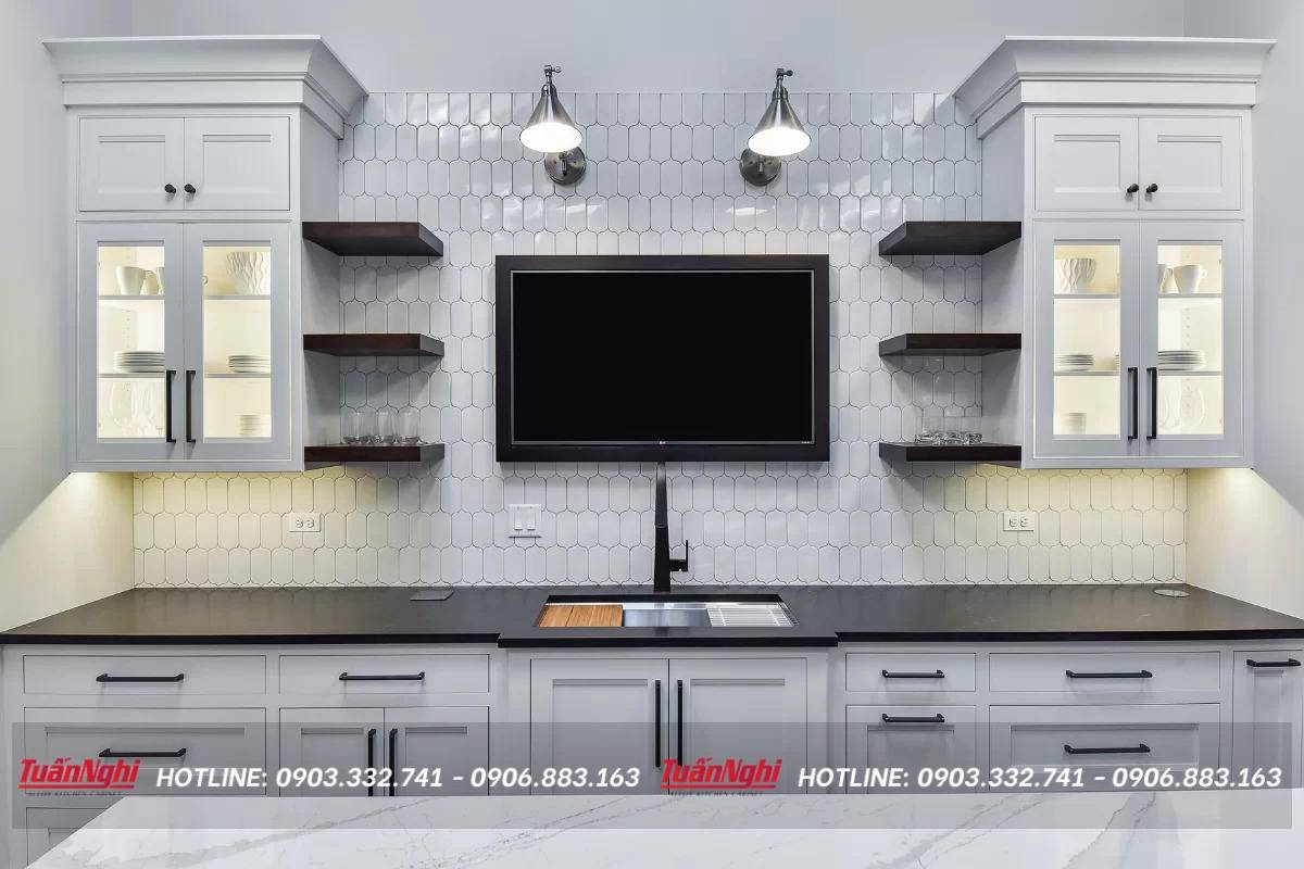 tủ bếp có bồn rửa chén