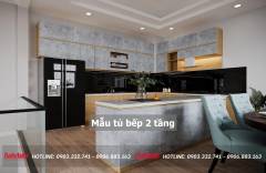 40+ Mẫu tủ bếp 2 tầng đẹp tối ưu không gian bếp 2023 259 mau-tu-bep-2-tang-47-min