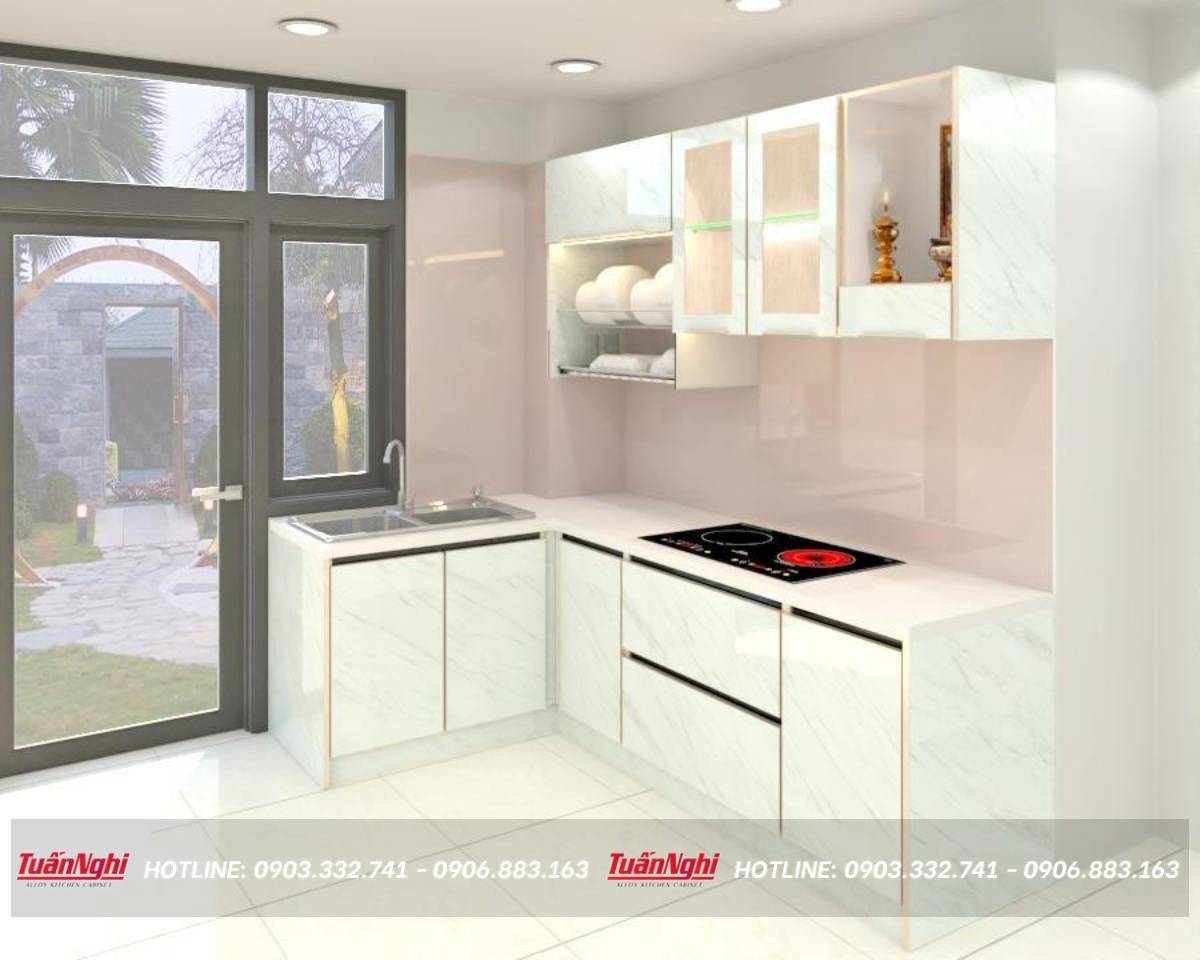 tủ bếp có bàn thờ ông táo