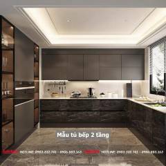 40+ Mẫu tủ bếp 2 tầng đẹp tối ưu không gian bếp 2023 165 mau-tu-bep-2-tang-9-min