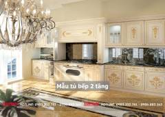 40+ Mẫu tủ bếp 2 tầng đẹp tối ưu không gian bếp 2023 218 mau-tu-bep-2-tang-34-min