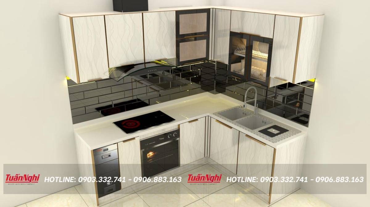 tủ bếp có bồn rửa