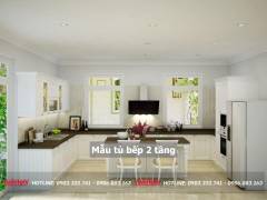 40+ Mẫu tủ bếp 2 tầng đẹp tối ưu không gian bếp 2023 166 mau-tu-bep-2-tang-10-min