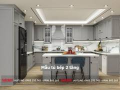 40+ Mẫu tủ bếp 2 tầng đẹp tối ưu không gian bếp 2023 188 mau-tu-bep-2-tang-18-min
